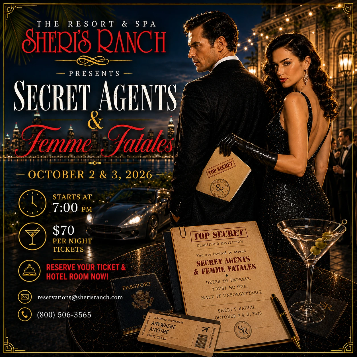 Secret Agents & Femme Fatales at Sheri's Ranch - October 2 & 3, 2026